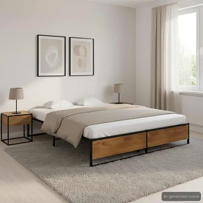 Obrázok produktu pre Maison Exclusive – kovový rám postele, čierny, 140 x 200 cm
