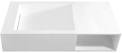 Obrázek produktu pro CERANO - Umyvadlo z litého mramoru Semio - nástěnné - bílá matná - 100x46 cm