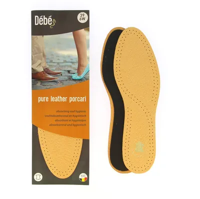 Produktbild von DEBE Reines Leder porcari - Leder-Innensohle mit Stoßdämpfung und Latex-Aktivkohle - 36