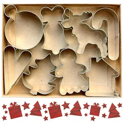 Produktbild von EkoForemki Set Weihnachts-Ausstecher für Plätzchen, 8 Stück