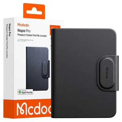 Obrázok produktu pre Mcdodo puzdro na pas, doklady, karty, s lokalizátorom GPS, kompatibilné s Apple Find My, vyrobené z kože