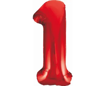 Zdjęcie produktu dla Balon foliowy cyfra 1 czerwony 85 cm GoDan