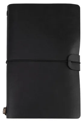 Produktbild von Reisetagebuch A6 Kunstleder Schwarz nachfüllbar Vintage Prägung