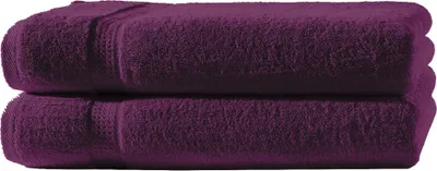 Produktbild von 2 Badetücher lila 100x150 cm Set Baumwolle Frottee Badetuch groß XXL weich