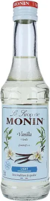 Produktbild von MONIN Sirup Vanille Light 0,25 l Glasflasche Premium-Barsirup in der Glasflasche für Cocktails, Kaffee & Desserts