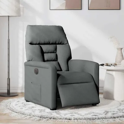 Image de vidaXL Fauteuil relax électrique gris foncé Tissu
