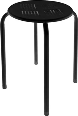 Image de Tabouret stable, acier revêtu par poudre en noir, tabouret de jardin camping