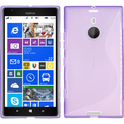 Produktbild von PhoneNatic Case kompatibel mit Nokia Lumia 1520 - lila Silikon Hülle S-Style + 2 Schutzfolien
