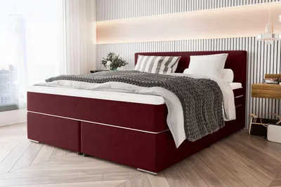 Produktbild von 99rooms Phönix Boxspringbett 180x200 cm Webstoff MALMO_NEW Bordeaux