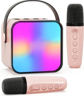 Zdjęcie produktu dla Zestaw karaoke dla dzieci z efektami LED i mikrofonem bezprzewodowym