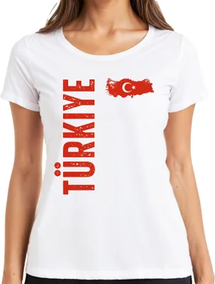 Produktbild von Türkiye Türkei Fan türkische Flagge Fußball WM 2026 EM 2028 Damen T-Shirt, Weiß, S