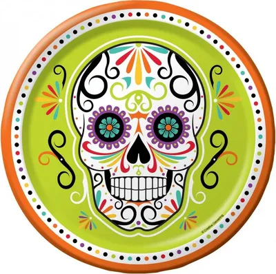 Produktbild von 8 Halloween Teller Skelebration