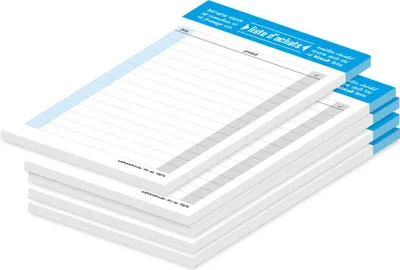 Produktbild von PRICARO Einkaufsliste "Typo", blau, A6, 5 Stück
