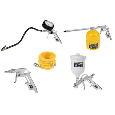Produktbild von Powerplus Powair0020 Druckluft-werkzeugsatz 5 Stücke Durchsichtig One Size / EU Plug 220V Durchsichtig One Size