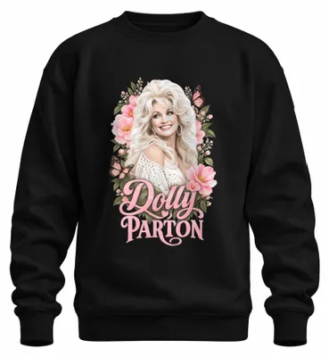 Productafbeelding van Dolly Parton, countryzangeres, vlinders, Nashville, sweatshirt, zwart, 3XL
