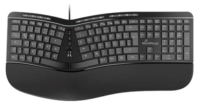 Produktbild von ergonomischeTastatur QWERTZ DE AT 180 cm Kabel USB TASTATUR MIT KABEL kabelgebunden Schwarz