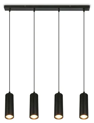 Image de Briloner Suspension LED réglable en hauteur 76x120 cm douille GU10 max. 9W 4 lumières noir - Lampe suspendue salle à manger table salon