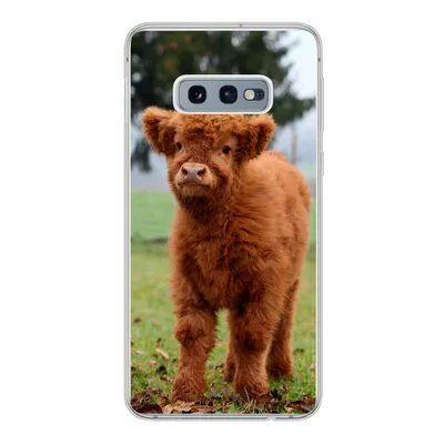 Produktbild von MuchoWow® Handyhülle Schutzhülle Hülle für Samsung Galaxy S10e Scottish Highlander - Kalb - Gras Silikon Softcase Handy Hülle - Handy