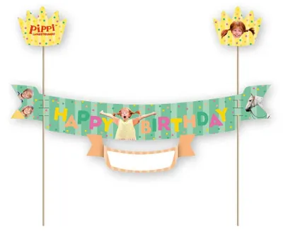 Produktbild von Pippi Langstrumpf Tortenbanner Tortendeko Kuchendeko