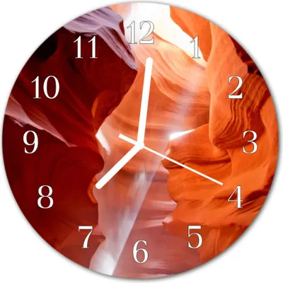 Immagine prodotto di Orologio da parete a vetro, ideale per la cucina, con vetro trasparente, diametro 30 cm, colore arancione