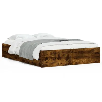 Immagine prodotto di vidaXL Struttura letto con cassetti in rovere fumé 120x190cm materiale a base di legno
