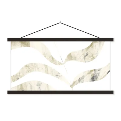 Produktbild von MuchoWow® Textilposter Blätter - Pastell - Entwurf 150x75 cm mit schwarzem Rahmen - Posterleiste