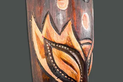 Produktbild von Maske bemalt 30 cm, Holz-Maske aus Bali, Wandmaske Schildkröte