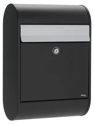 Produktbild von ALLUX 5000 Design Briefkasten - Schwarz, Alugefärbter Einwurf Euro Schloss