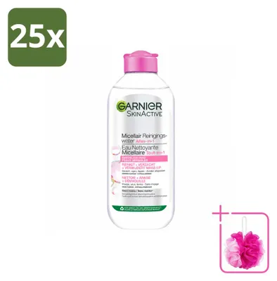 Zdjęcie produktu dla 25 sztuk Garnier SkinActive, płyn micelarny do skóry wrażliwej - 400 ml - zestaw ekonomiczny