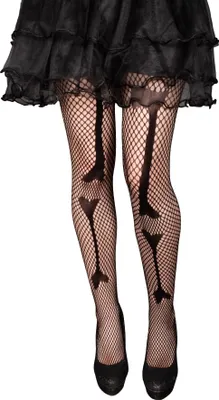 Produktbild von Damen Netz Strumpfhose Knochen Muster
