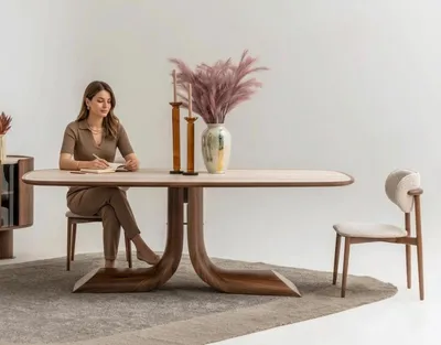 Produktbild von Esstischstuhl Moderner Stil Weiche Polsterung Beige Elegantes Design
