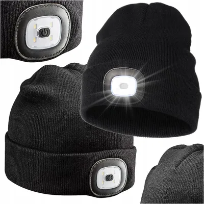 Produktbild von Wintermütze Mit Taschenlampe – Schwarz