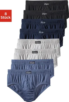 Produktbild von LE JOGGER Slip 8 er-Pack schwarz, marine, grau-meliert, blau-meliert Größe 7