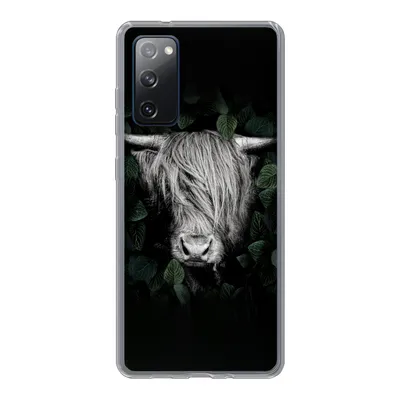Produktbild von MuchoWow® Handyhülle Schutzhülle Hülle für Samsung Galaxy S20 FE Schottischer Highlander - Blätter - Porträt Silikon Softcase Handy Hülle - Abdeckung