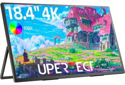 Zdjęcie produktu dla Przenośny monitor 18,4 cala - Mini monitor - Ekran do laptopa - Dodatkowy wyświetlacz - Monitor VESA - Rozdzielczość 4K UHD