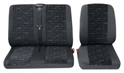 Produktbild von Transporter Sitzbezüge für Einzel- und Doppelsitz (vorne) 2-teilig ohne Seitenairbag - Profi 2 in blau | Autositzbezüge / Schonbezüge von PETEX