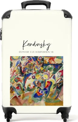 Produktbild von NoBoringSuitcases.com® Koffer Handgepäck Trolley Rollkoffer Kleine Reisekoffer mit 4 Rollen - Kunst - Abstrakt - Farben - Kandinsky - Alte Meister - Cabin Size < 55x40x23 cm & 55x40x20 cm - Fotokoffer - Kabinenkoffer - BoardgepäckHandgepäck Koffer 55x35x20 cm, 36L,