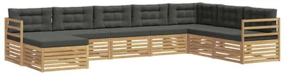 Produktbild von vidaXL Outdoor-Sofagarnitur 8 pcs Weiß und Anthrazit Polyester