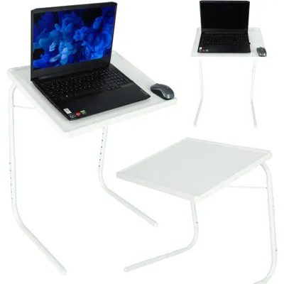 Obrázok produktu pre Príručný stolík na notebook skladací 52 x 40 cm biely
