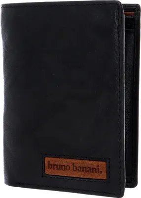 Produktbild von bruno banani Leder Geldbörse Den Haag Wallet High With Flap Black / Cognac schwarz