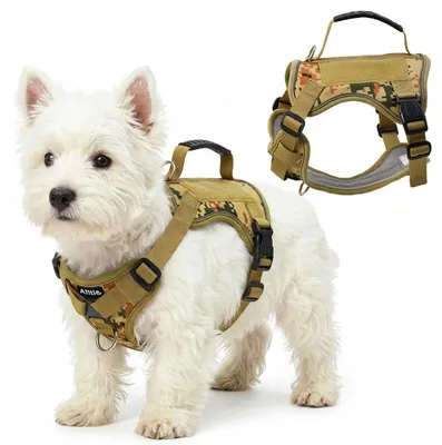 Immagine prodotto di Imbracatura anti-tiro per cani, riflettente, regolabile, mimetica, taglia M