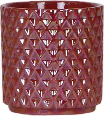Obrázok produktu pre dekoráciaracný kvetinác Diamant Perle - cervený - Ø9cm - keramický kvetinác z