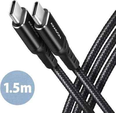 Immagine prodotto di AXAGON Axagon Cavo USB 2.0 per dati e ricarica lungo 1,5 m. PD 60W, 3A. Nero intrecciato. Cavo USB USB C