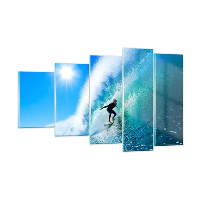 Produktbild von Bilder auf glas - Windsurfing strand ozean spaß - 100x60cm - Glasbilder - Wandbilder - Kunstdruck - zum Aufhängen bereit - Wanddekoration aus Glas - Glas Bilder - Wandbild auf Glas - GEG100x60-2270
