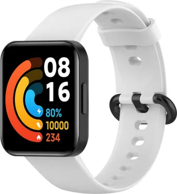Produktbild von Strap-it Redmi Watch 2 (Lite) Silikonarmband (Weiß)