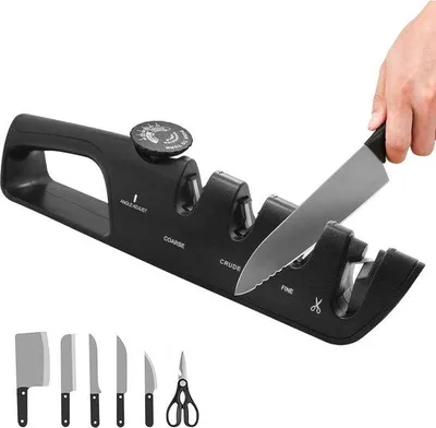 Produktbild von Famanu Messerschärfer 4-in-1 mit 6 einstellbaren Stufen - Schwarz