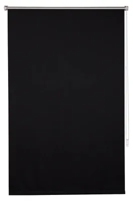 Produktbild von Verdunkelungsrollo - Thermorollo - Wärmedämmend - Bedienung mit Zugkordel - Montage ohne Bohren - Lichtundurchlässig - 100 x 160 cm - Schwarz