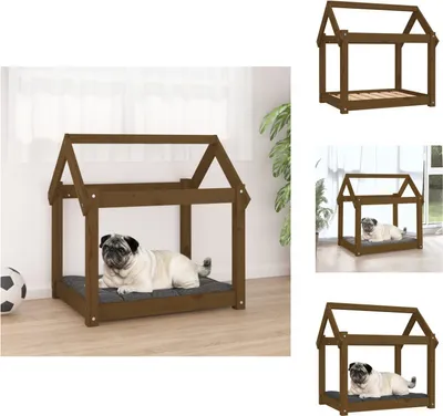 Produktbild von vidaXL Hundebett Honigbraun 71x55x70 cm Massivholz Kiefer -  Hundebetten