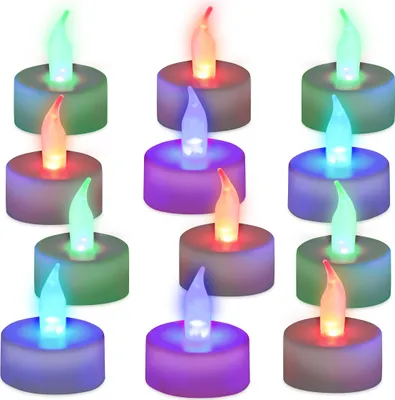 Produktbild von relaxdays 12 x LED Teelicht Farbwechsel