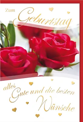 Produktbild von SUSY CARD Geburtstagskarte "rote Rose"